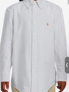 Polo by Ralph Lauren White and Light Blue Pinstripe Button-Down Shirt
